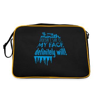 my face definitely will - Retro Tasche - Schwarz/Gold - Hinten