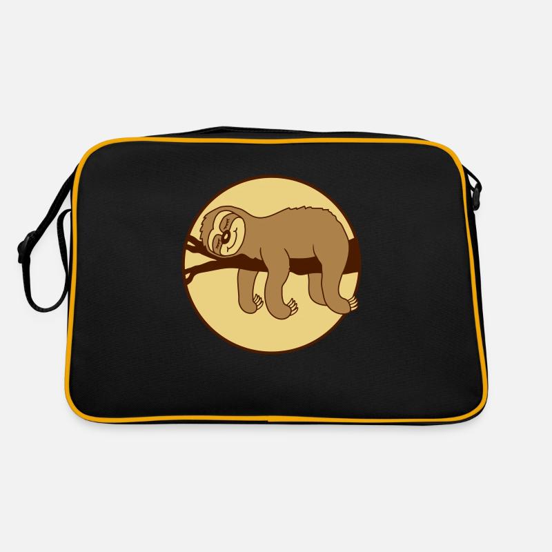 Faultier entspannt auf Ast Retro Tasche