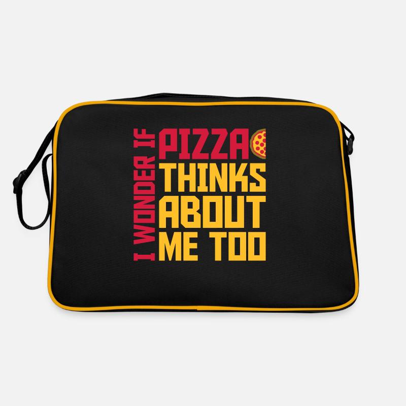 pizza thinks about me Retro Tasche