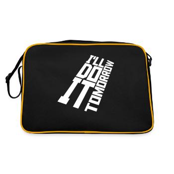 do it tomorrow Zitat - Retro Tasche - Schwarz/Gold - Hinten