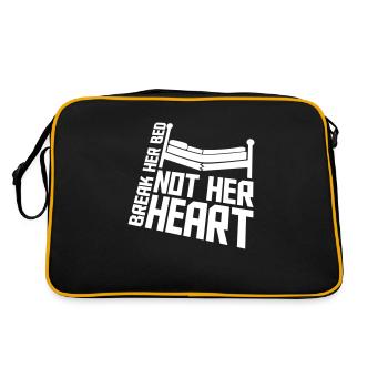 break her bed Zitat - Retro Tasche - Schwarz/Gold - Hinten