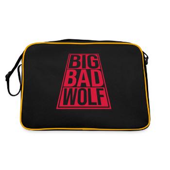 big bad wolf quote - Retro Bag - black/gold - Back