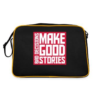 bad decisions great stories - Retro Bag - black/gold - Back