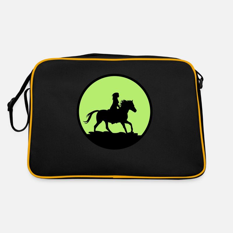 reiterin - Retro Tasche - Schwarz/Gold