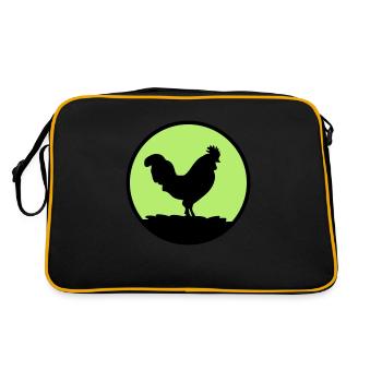 hahn - Retro Tasche - Schwarz/Gold - Hinten