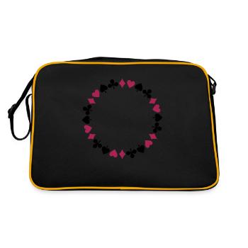 Couronne Cartes à Jouer Skat Dame Mau-Mau Rami - Sac Retro - noir/or - Dos