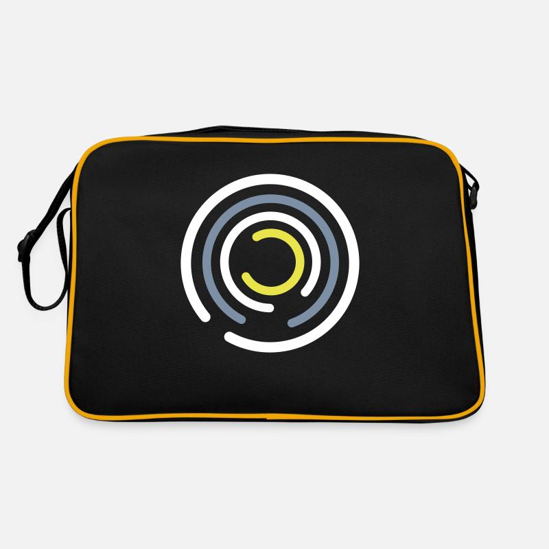 Design abstrait avec des formes de cercles en C - Sac Retro - noir/or