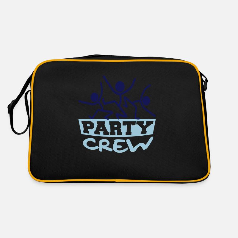 3 Party Crew Strichmännchen Team Freunde Mitglied Retro Tasche