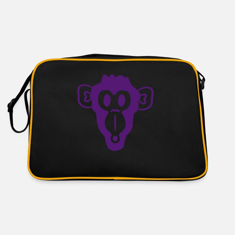 Wondered Curious Monkey Head Fright Face Retro Bag
