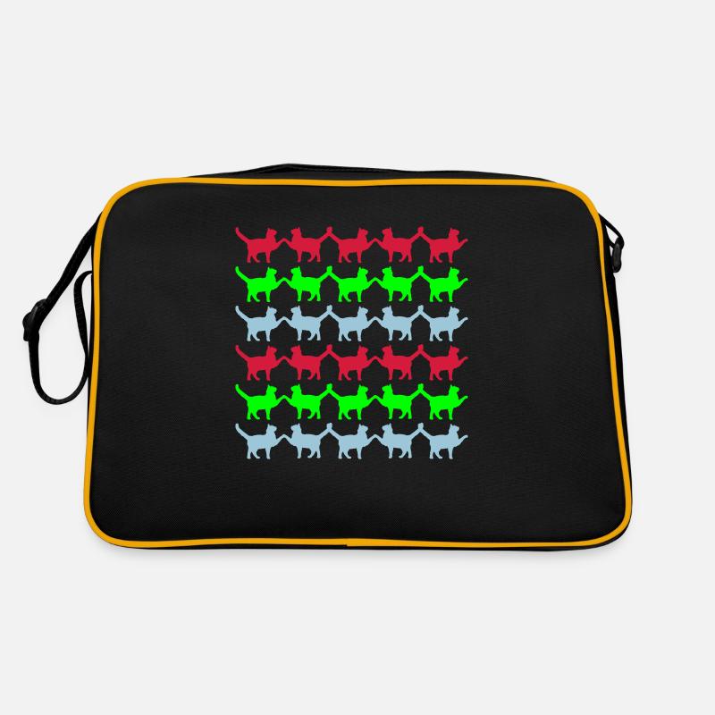 Many Cats Pattern Paws Hands Tail Greeting Retro Bag
