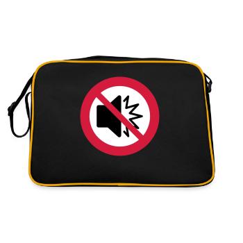 Pas de son - silencieux - muet - ne pas déranger - autisme - Sac Retro - noir/or - Dos
