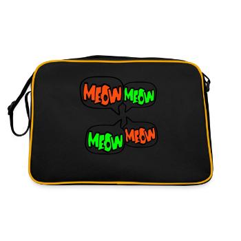Miaou Chat Miaou Lettres Bulle Texte Citation - Sac Retro - noir/or - Dos