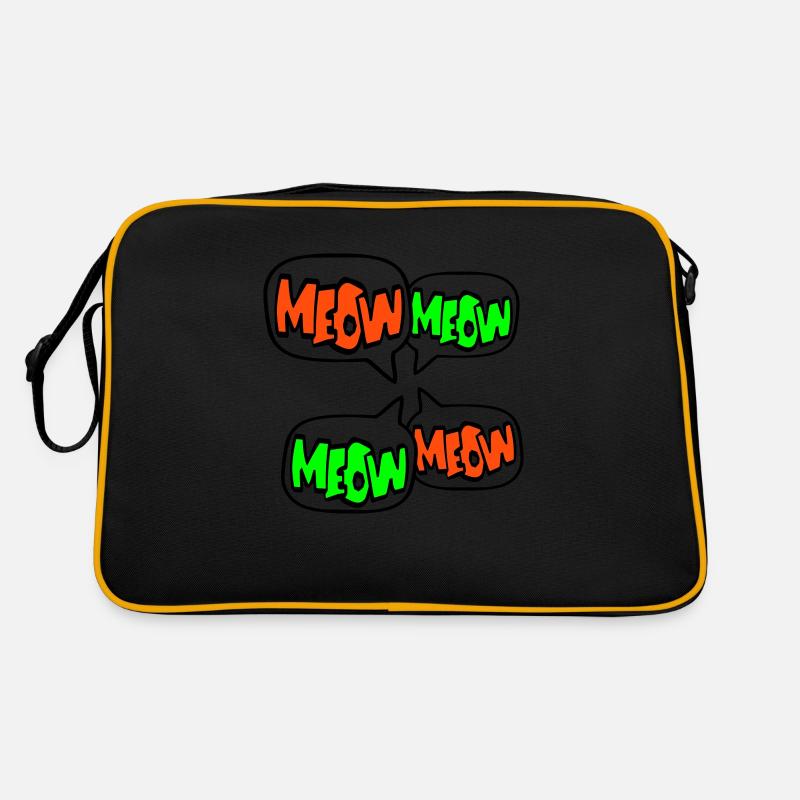 Meow Cat Meow Letters Speech Bubble Text Quote Retro Bag
