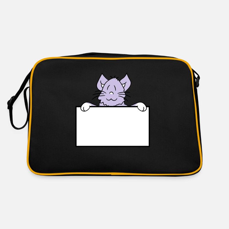 Jolie petite chatte jetant un coup d’œil caché derrière le mur Sac Retro