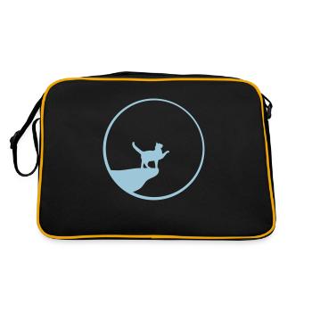 Chat Lune Falaise La Nuit Loup-Garou Rond Hurlant Drôle - Sac Retro - noir/or - Dos