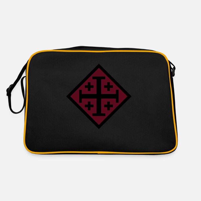 Kreuz von Jerusalem - Retro Tasche - Schwarz/Gold