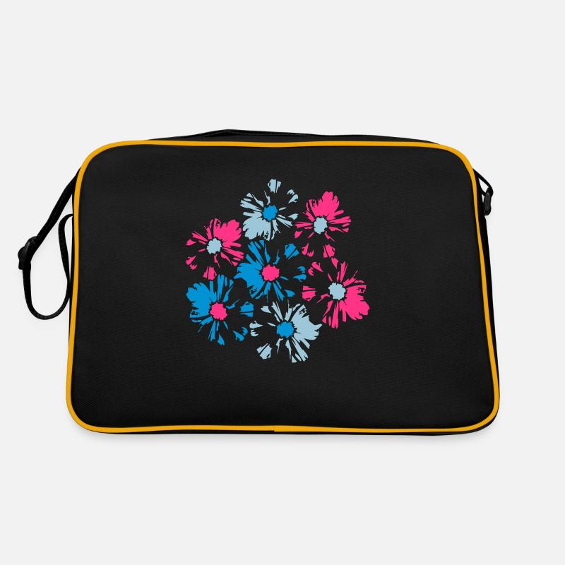 Many Pretty Flowers Colorful Decorative Pattern Beautiful Retro Bag