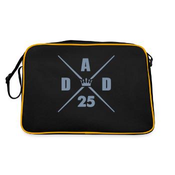 dad 25 papa - Retro Tasche - Schwarz/Gold - Hinten