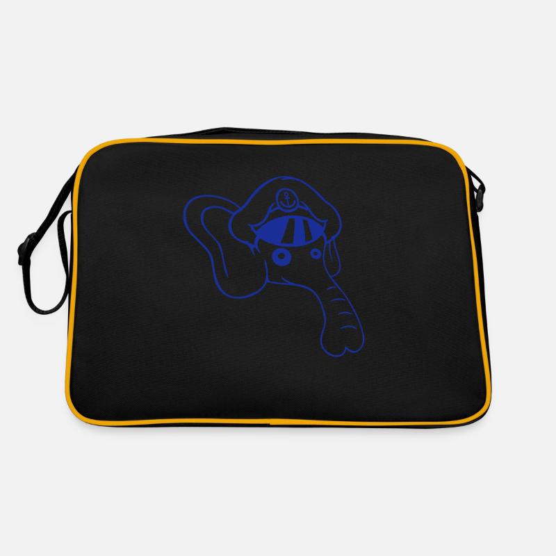 Drôle Petit Éléphant Tête Capitaine Mignon Mignon Sac Retro