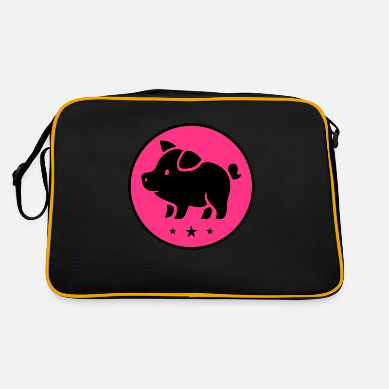 Schwein Ferkel Sau Retro Tasche