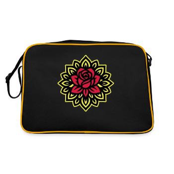 Mandala Fleur Rose - Sac Retro - noir/or - Dos