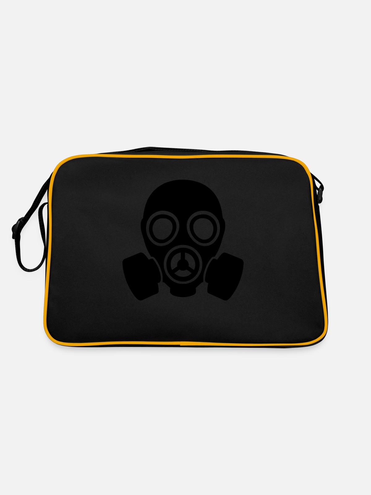 gas mask - Retro Bag - black/gold - Back