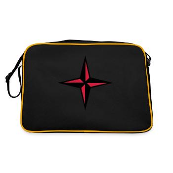 Wind rose, wind, rose, compass, the north, the - Retro Bag - black/gold - Back