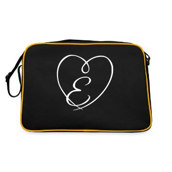 Lettre E Calligraphie Coeur - Sac Retro - noir/or - Dos