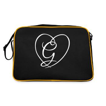 Lettre G calligraphie coeur - Sac Retro - noir/or - Dos
