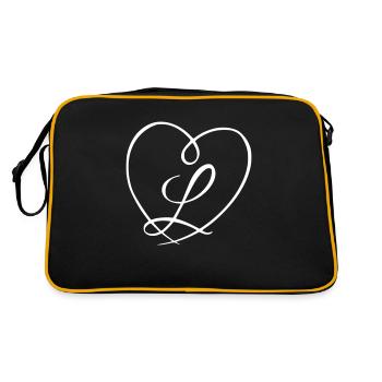 Lettre L Calligraphie Coeur - Sac Retro - noir/or - Dos