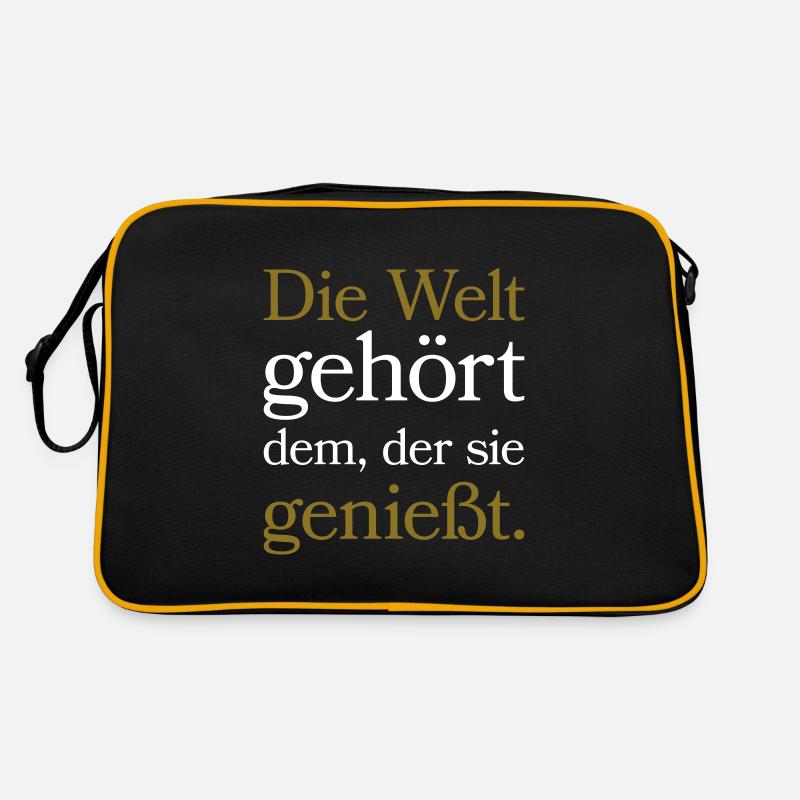 Die Welt gehört dem der sie genießt Retro Tasche