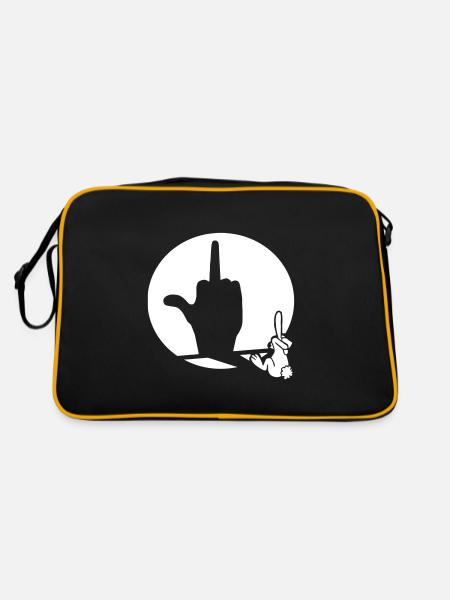 Rabbit shadow (customizable color) - Retro Bag - black/gold - Back