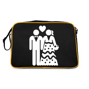 Couple Wedding Bridal Couple - Retro Bag - black/gold - Back