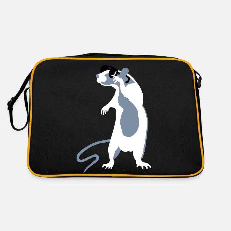 Ratte mit Sonnenbrille Retro Tasche