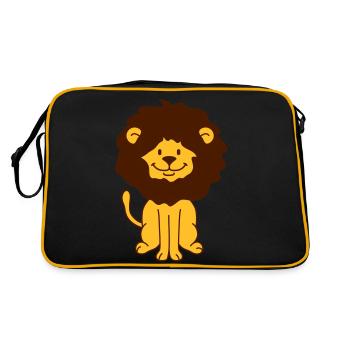 Cute Lion - Retro Tasche - Schwarz/Gold - Hinten