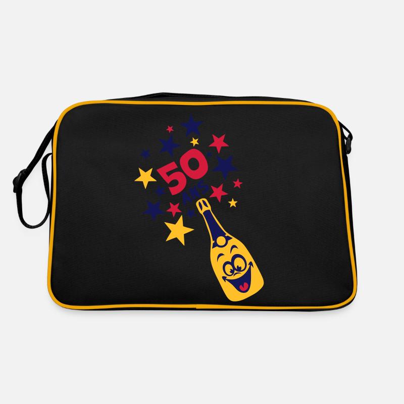 50 ans bouteille smiley etoile Sac Retro