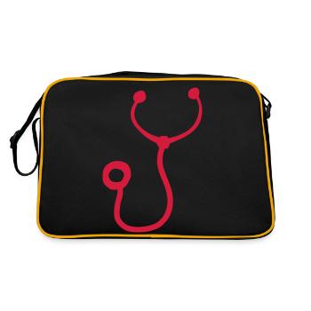 stethoscope stetoscope stethoscope doctor - Retro Bag - black/gold - Back