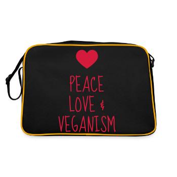 végétarien / végétarienne / végétarisme / vegan - Sac Retro - noir/or - Dos