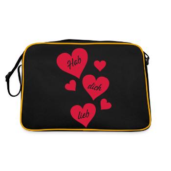 hab_dich_lieb - Retro Tasche - Schwarz/Gold - Hinten