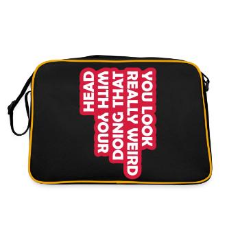 you look really weird - Retro Bag - black/gold - Back