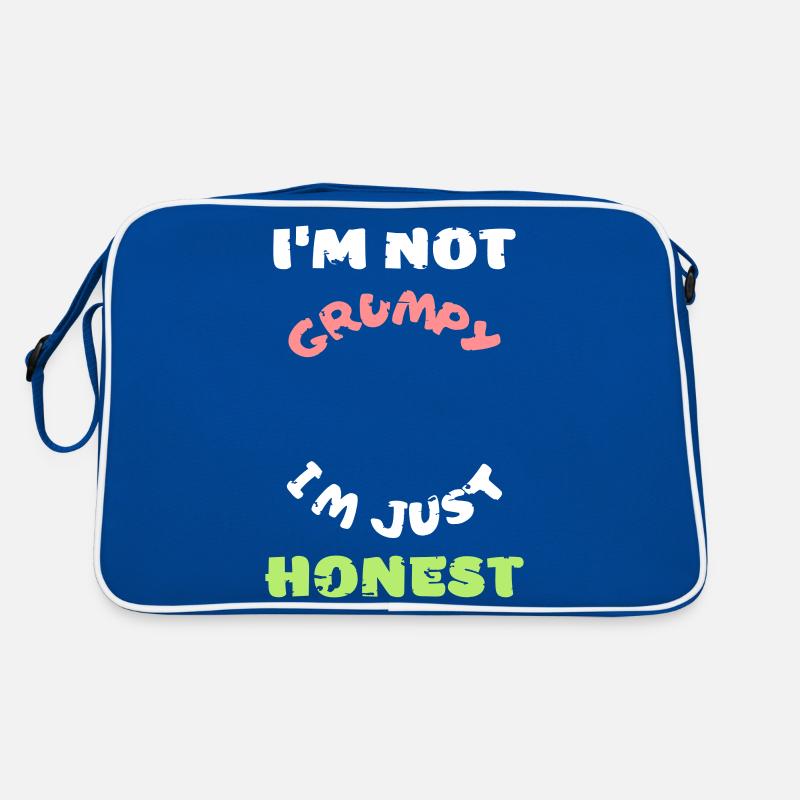 Funny grumpy moody angry honest vector Retro Bag