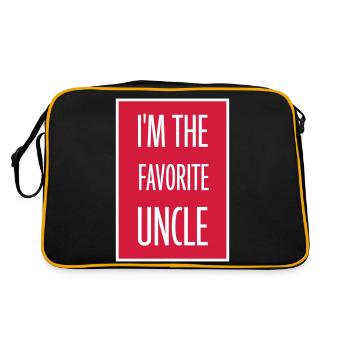 im the favorite uncle - Retro Tasche - Schwarz/Gold - Hinten