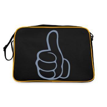 Pouce levé de la main - Sac Retro - noir/or - Dos