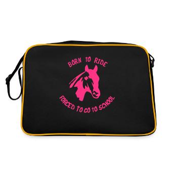 reiten - Retro Tasche - Schwarz/Gold - Hinten