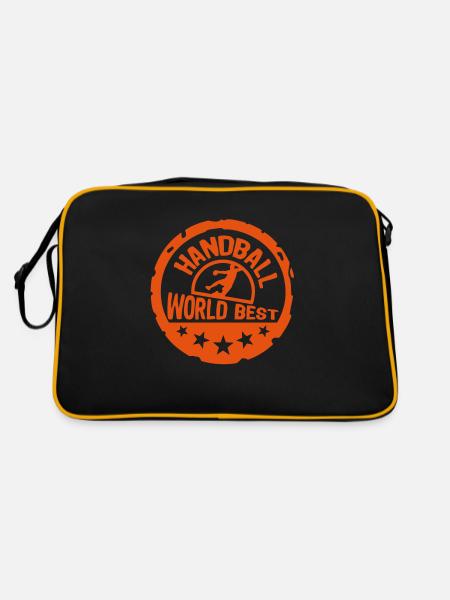 Handball Welt am besten zum besten Tampon gewählt - Retro Tasche - Schwarz/Gold - Hinten