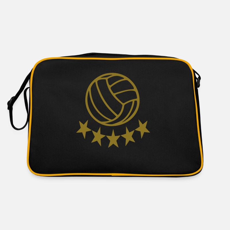 Volleyball - Retro Tasche - Schwarz/Gold
