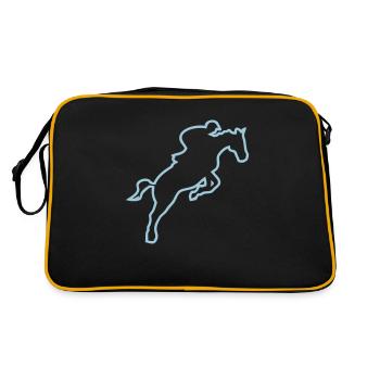 Reiten Reiter Hindernis Pferd spur H-Springen - Retro Tasche - Schwarz/Gold - Hinten
