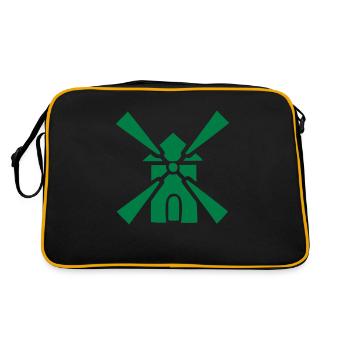 mill drawing symbol of windmill, miller - Retro Bag - black/gold - Back