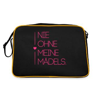 nie ohne maedels herz - Retro Tasche - Schwarz/Gold - Hinten