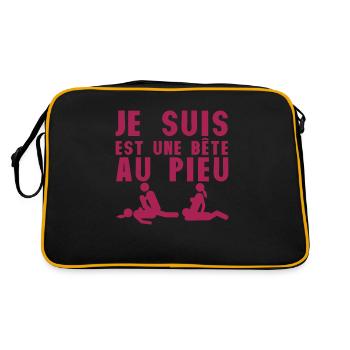 je suis une bete au pieu citation sexe position - Sac Retro - noir/or - Dos